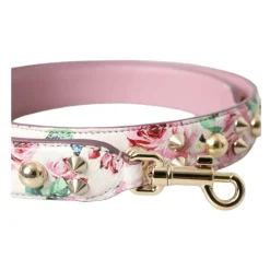 Tilbehør Til Tasker<Dolce & Gabbana Rosa Blomstret Læder Skulderrem Multifarvet