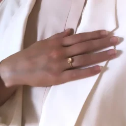 Smykker^Frk. Lisberg Rosa Chalcedon Petite Ring Gul