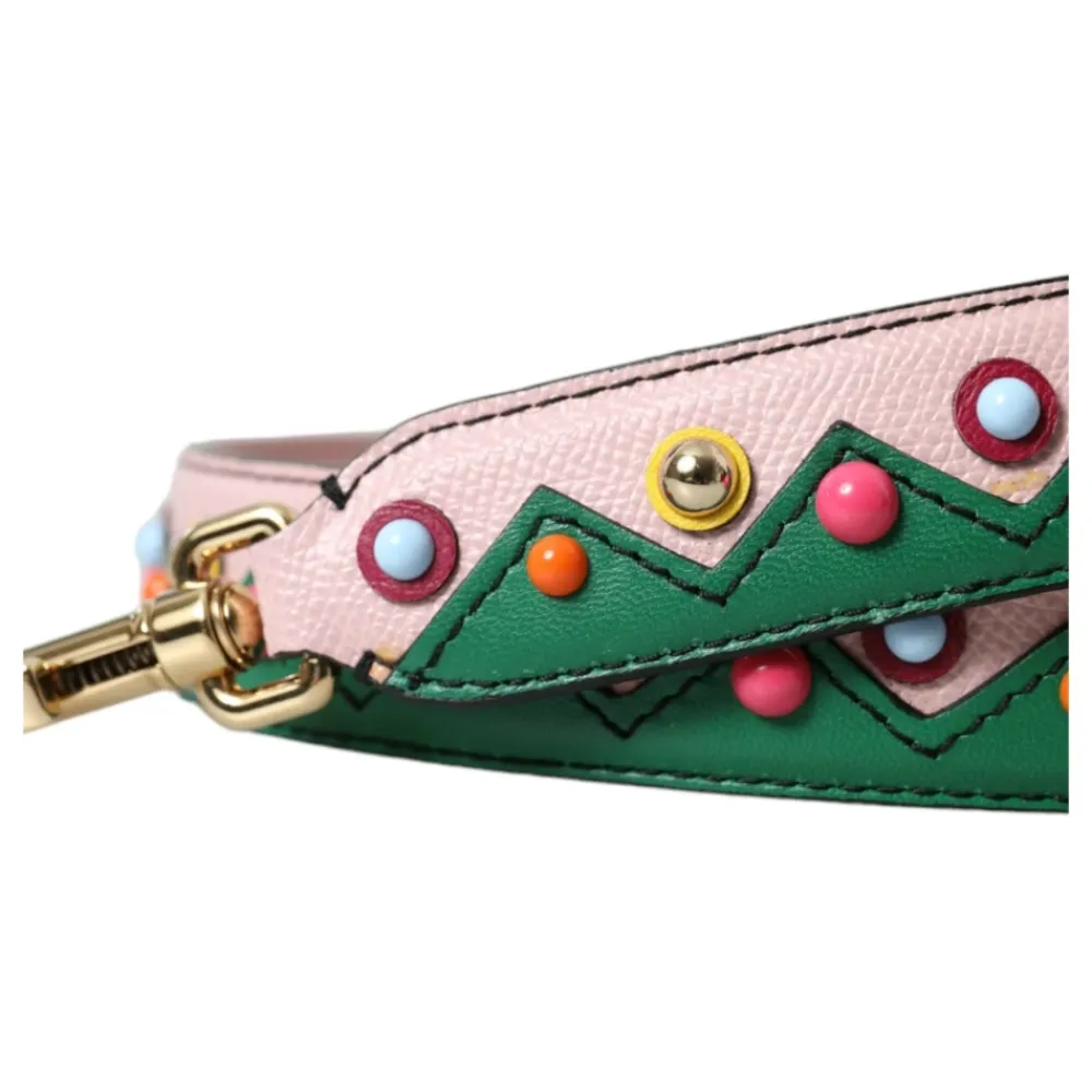 Tilbehør Til Tasker^Dolce & Gabbana Rosa Læder Skuldertaske Tilbehør Multifarvet