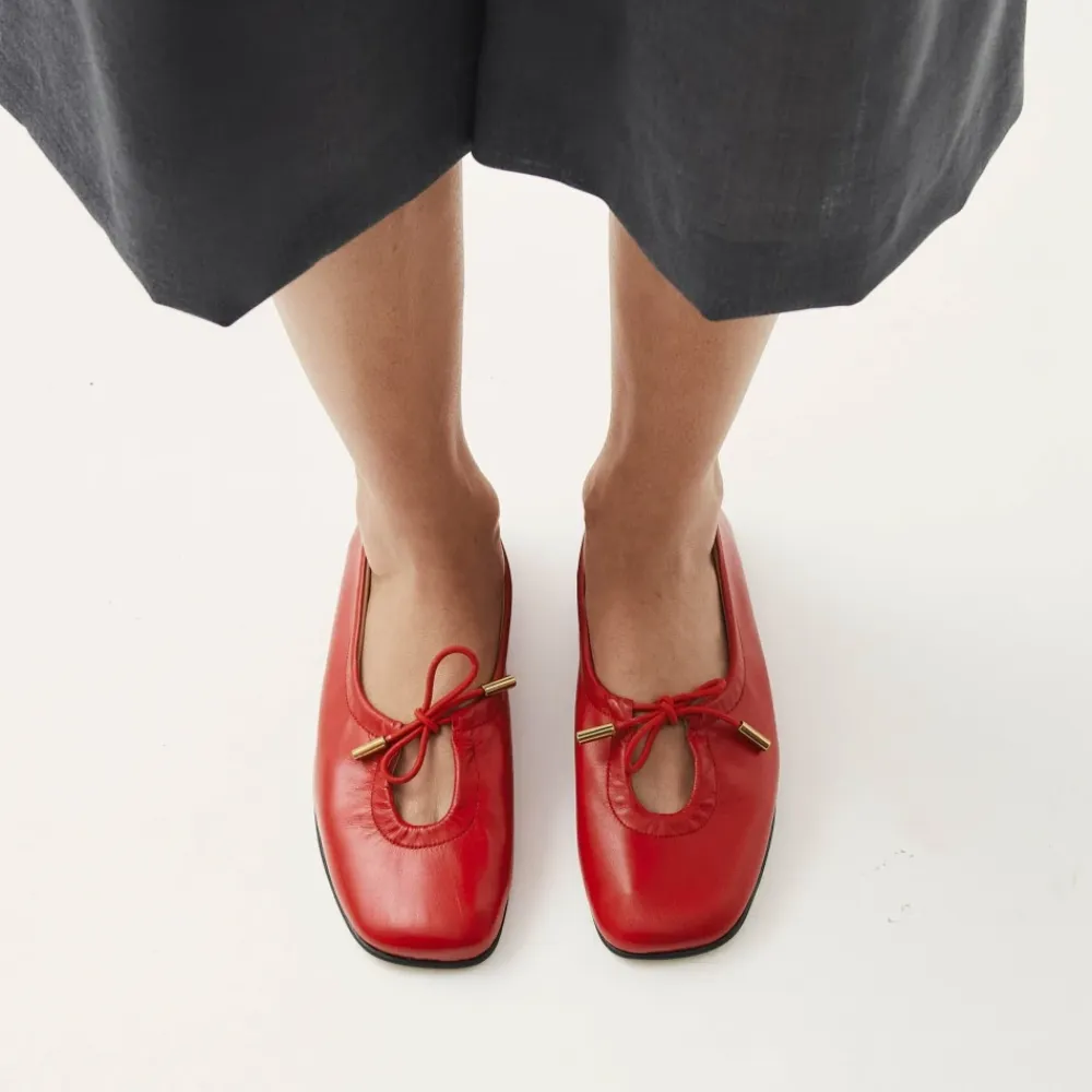 Ballerina Sko^ALOHAS Rosalind Læder Ballet Flats Rød