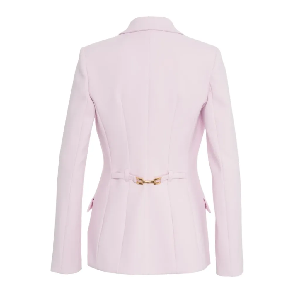 Jakker<Elisabetta Franchi Rose Crepe Blazer med Notched Revers Pink