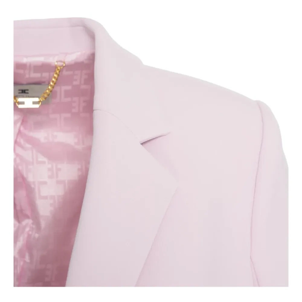 Jakker<Elisabetta Franchi Rose Crepe Blazer med Notched Revers Pink