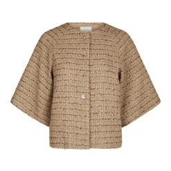 Jakker<Neo Noir Rosella Boucle Mini Jakke Brun
