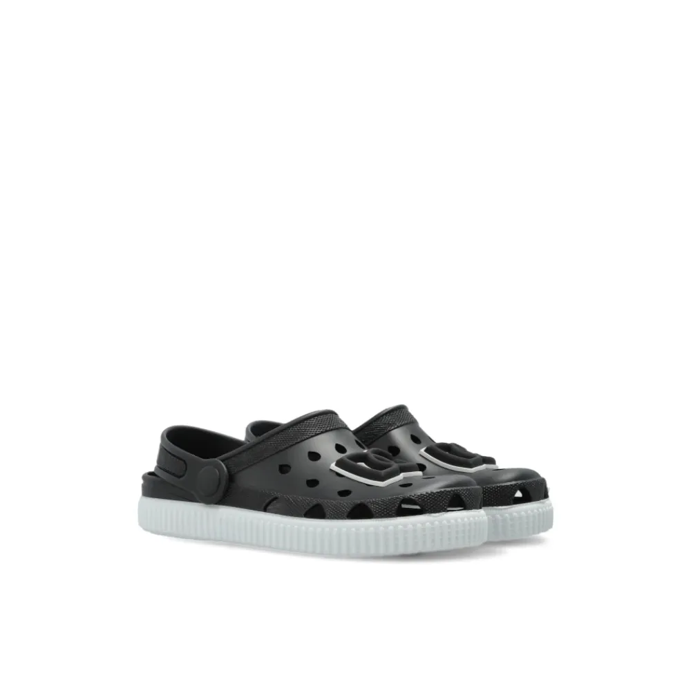 Sandaler^Dolce & Gabbana Rubber Slip-Ons with DG Logo Sort