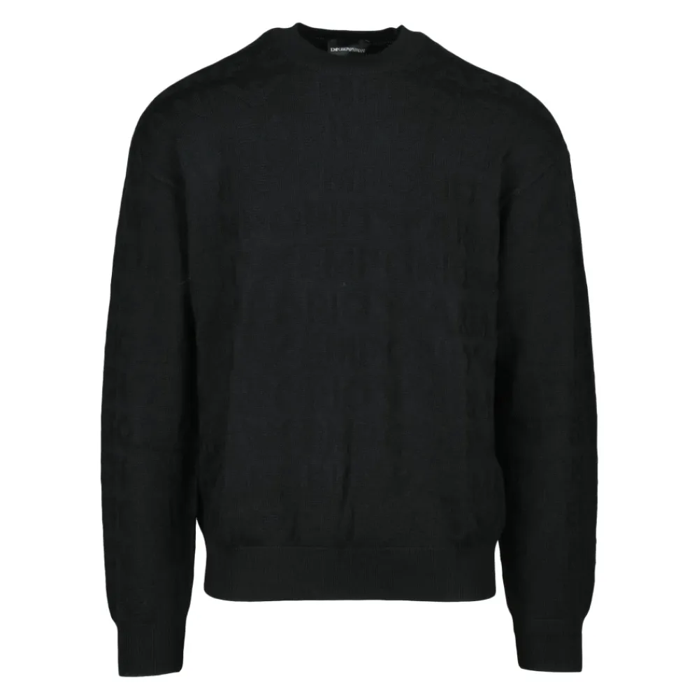 Strik<Emporio Armani Rundhalset strik Sort