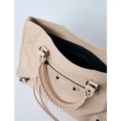 Indkøbstasker^Balenciaga Rynket Læder Håndtaske med Studs Brun