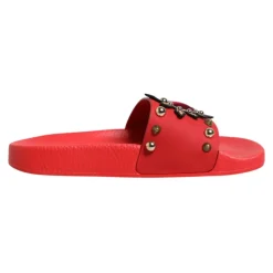 Sandaler<Dolce & Gabbana Sacred Heart Stud Slides Rød
