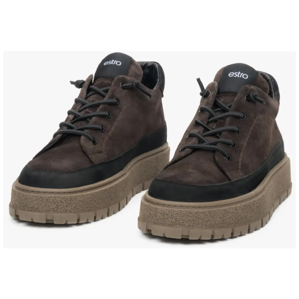 Vinterstøvler^Estro Saddle Brown High-Top Sneakers Brun