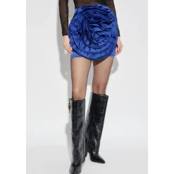 Nederdele<ROTATE Birger Christensen Satin Big Flower Skirt Blå