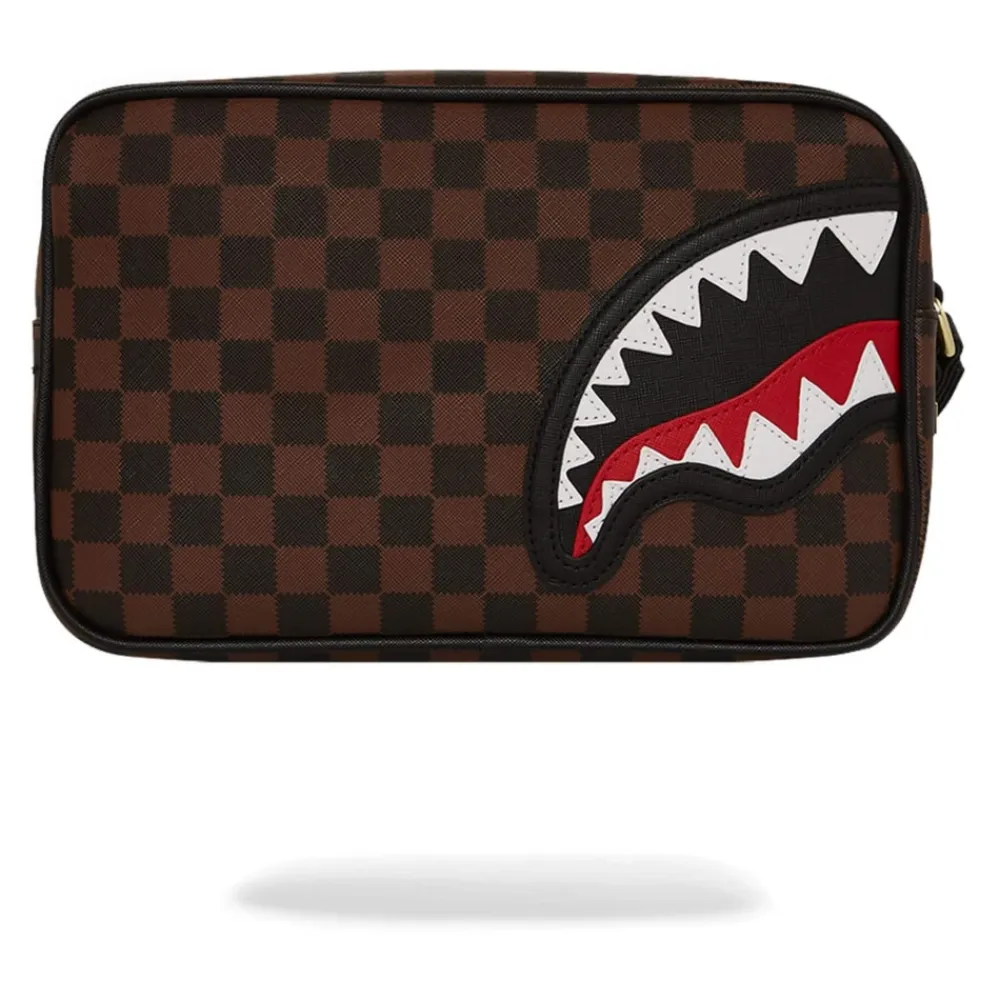 Toilettasker<SPRAYGROUND Sawtooth Sharks in Paris Toilettaske Mursten Brun
