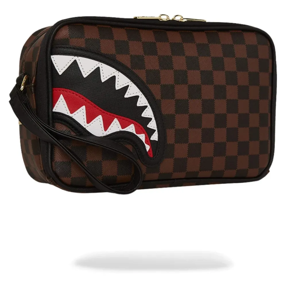 Toilettasker<SPRAYGROUND Sawtooth Sharks in Paris Toilettaske Mursten Brun