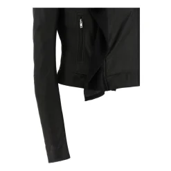 Jakker^Rick Owens Scarf Biker Jacket Sort