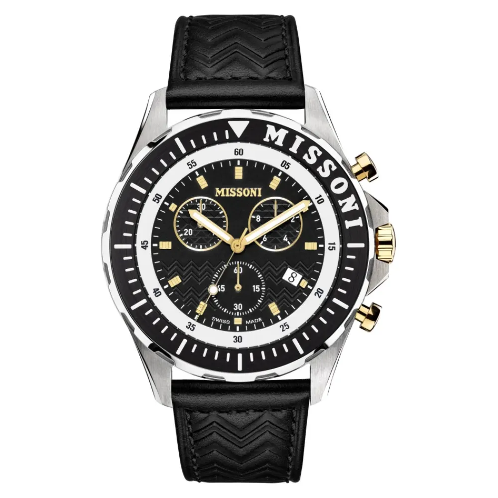 Ure<Missoni Schweizisk Chronograph Sporty Elegance Watch Sort