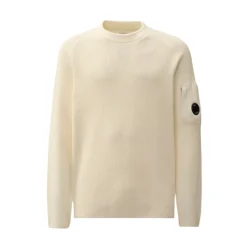 Strik<C.P. Company Sea Island Striktrøje - Hvid Beige