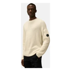 Strik<C.P. Company Sea Island Striktrøje - Hvid Beige