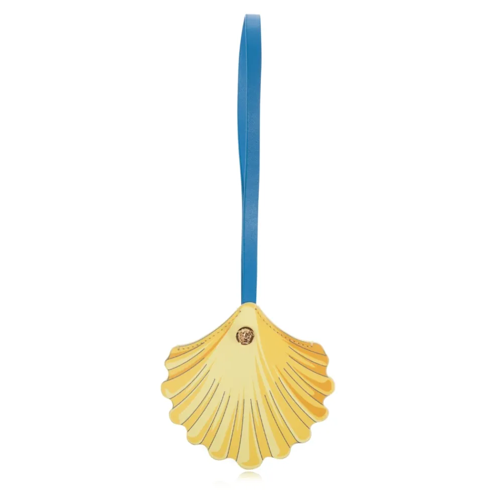 Tilbehør Til Tasker<Versace Seashell Læder Nøglering Gul