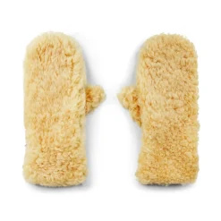 Handsker<Bottega Veneta Shearling Leather Logo Handsker Beige