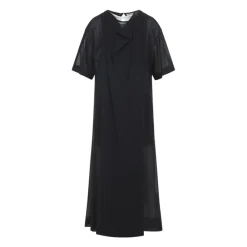 Kjoler^Carven Sheer Draped Midi Dress Sort