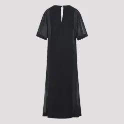 Kjoler^Carven Sheer Draped Midi Dress Sort