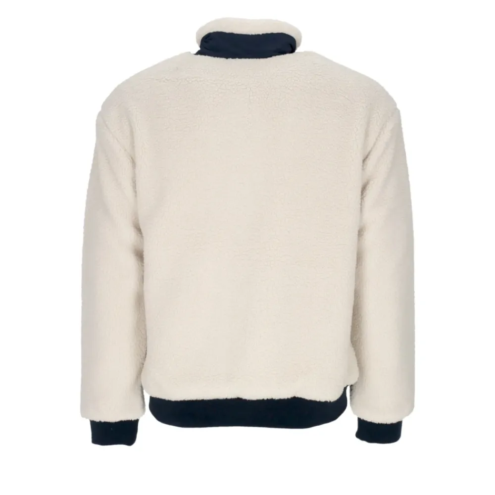 Fleece^Element Sherpa Jakke med Høj Hals Lynlås Beige