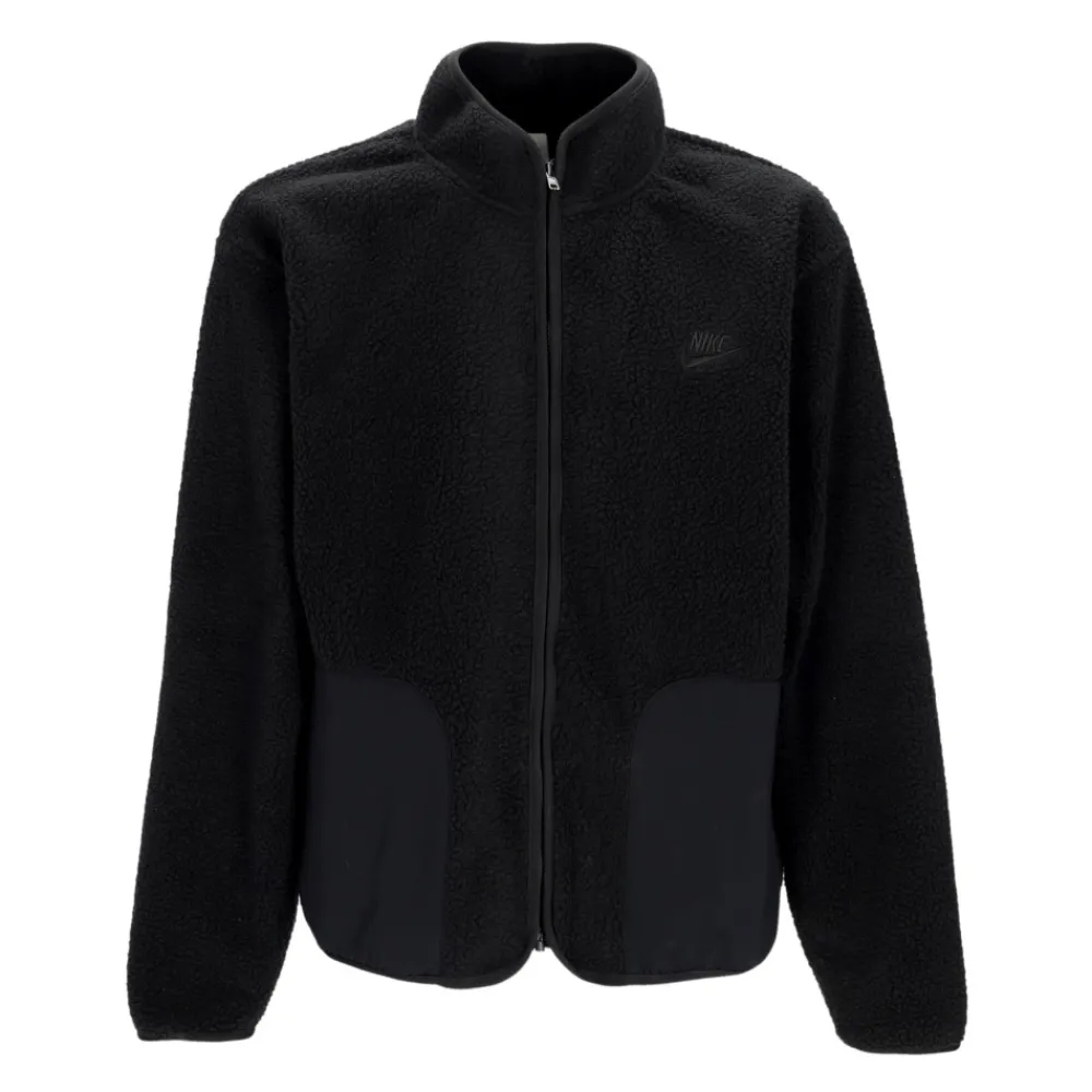 Fleece<Nike Sherpa Shearling Jakke Vandafvisende Sort