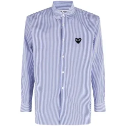 Skjorter^Comme des Garçons Play Shirt Black Emblem Blå