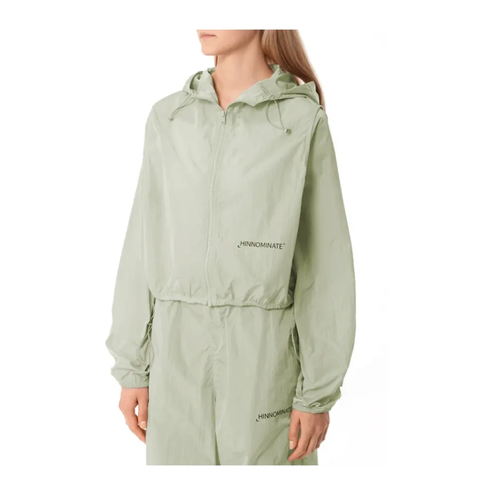 Træningsjakker^HINNOMINATE Short Nylon Hooded Jacket Grøn