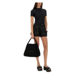 T-Shirts & Toppe<Alexander Wang Short Sleeve Rashguard Top Sort