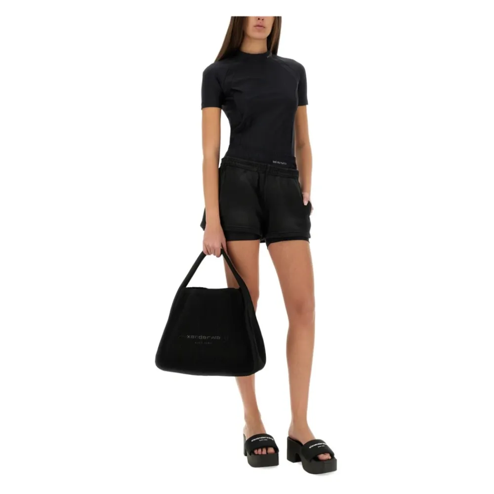 T-Shirts & Toppe<Alexander Wang Short Sleeve Rashguard Top Sort