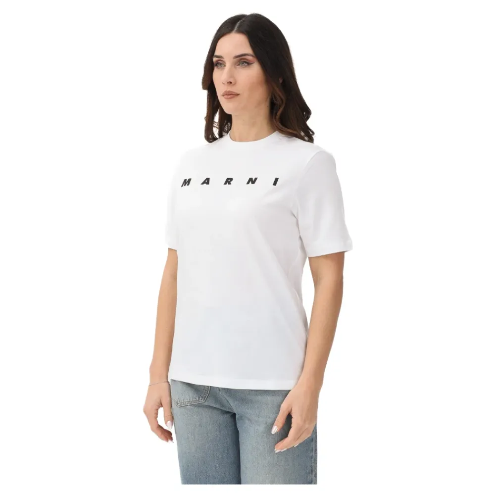 T-Shirts^Marni Short Sleeve T-shirt Hvid