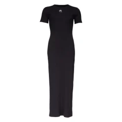 Kjoler<Marine Serre Short-Sleeve Ribbed-Knit Cotton Tube Dress Sort