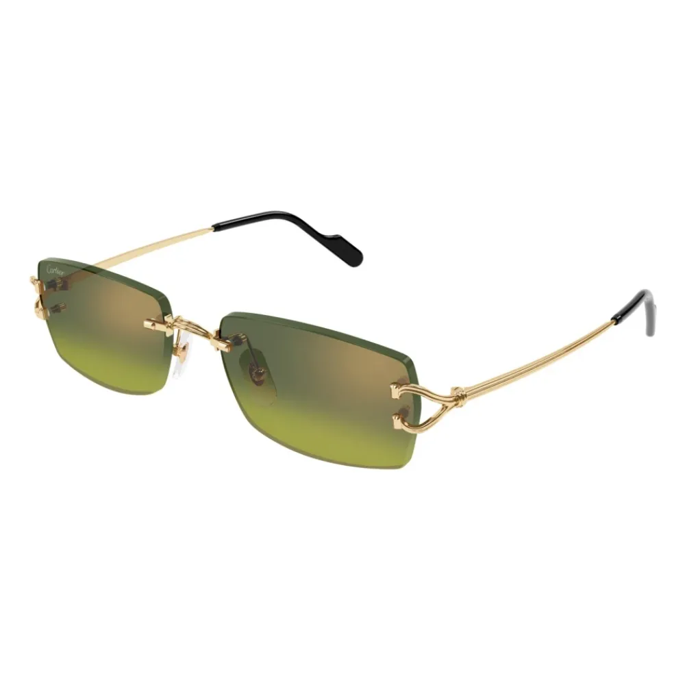 Solbriller^Cartier Signature C Rectangle Sunglasses Gul