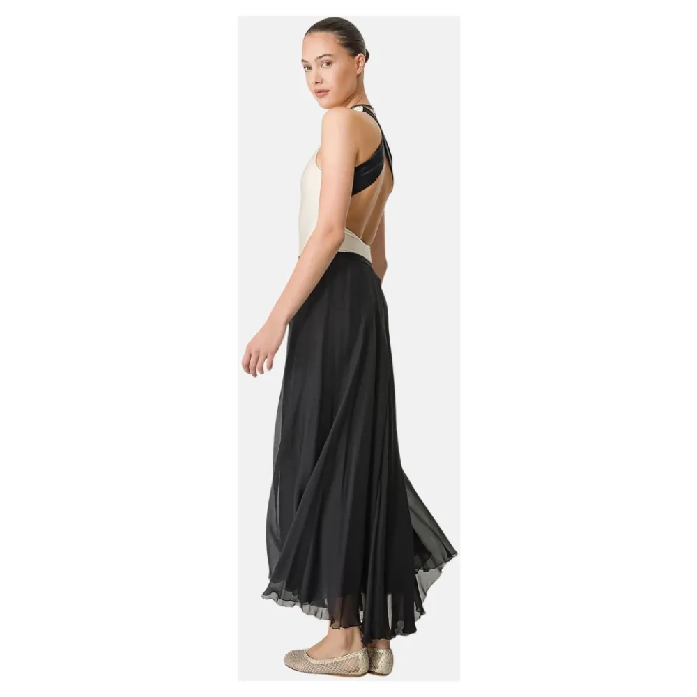 Nederdele<Forte Forte Silke Chiffon Lang Nederdel Sort
