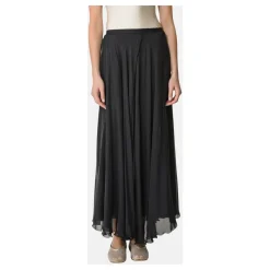 Nederdele<Forte Forte Silke Chiffon Lang Nederdel Sort