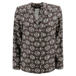 Bluser & Skjorter^Weekend Max Mara Silke Pajama-inspireret Skjorte Brun