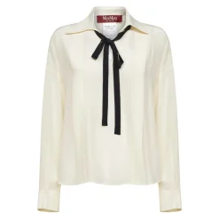 Bluser & Skjorter^Max Mara Studio Silkebluse med sløjfe Beige