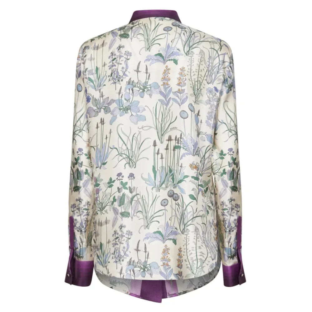 Bluser & Skjorter<Gucci Silkeskjorte med print Multifarvet