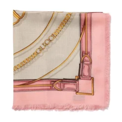 Halstørklæder Og Tørklæder<Gucci Silketørklæde Kædemønster Pink