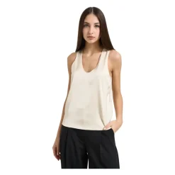 Bluser & Skjorter<Patrizia Pepe Skinnende satinbluse Beige