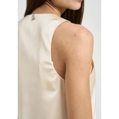 Bluser & Skjorter<Patrizia Pepe Skinnende satinbluse Beige