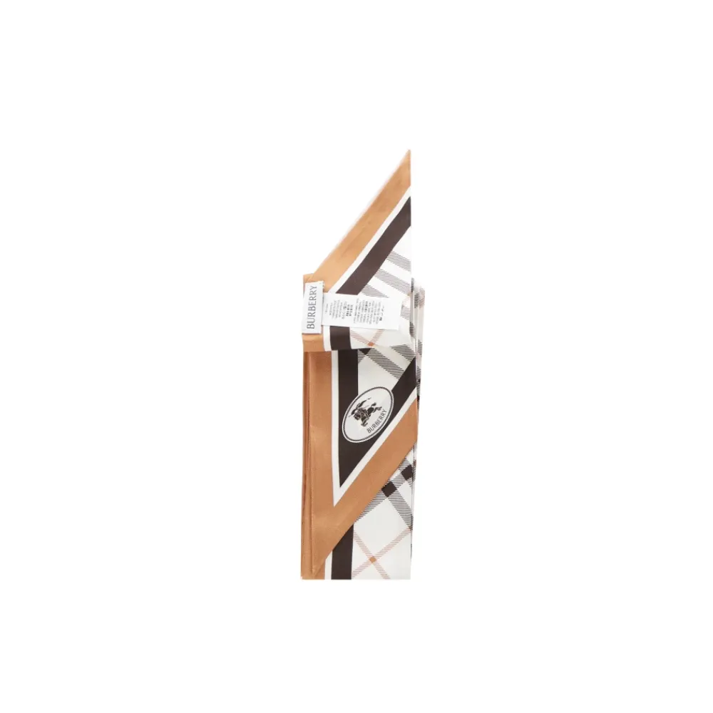 Tørklæder<Burberry Skinny Check Knight Stamp Silketørklæde Multifarvet
