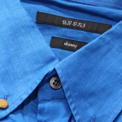Skjorter<Gucci Skinny Shirt i Elektrisk Blå
