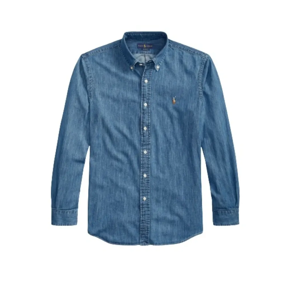 Skjorter<Polo Ralph Lauren Skjorte i denim med skræddersyet pasform Blå
