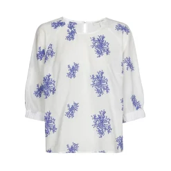 Bluser & Skjorter<Marie Méro Skjorte med broderede blomster Blå