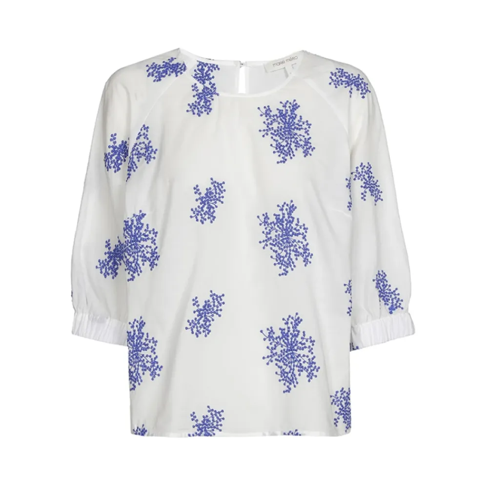 Bluser & Skjorter<Marie Méro Skjorte med broderede blomster Blå