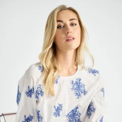 Bluser & Skjorter<Marie Méro Skjorte med broderede blomster Blå