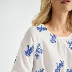 Bluser & Skjorter<Marie Méro Skjorte med broderede blomster Blå