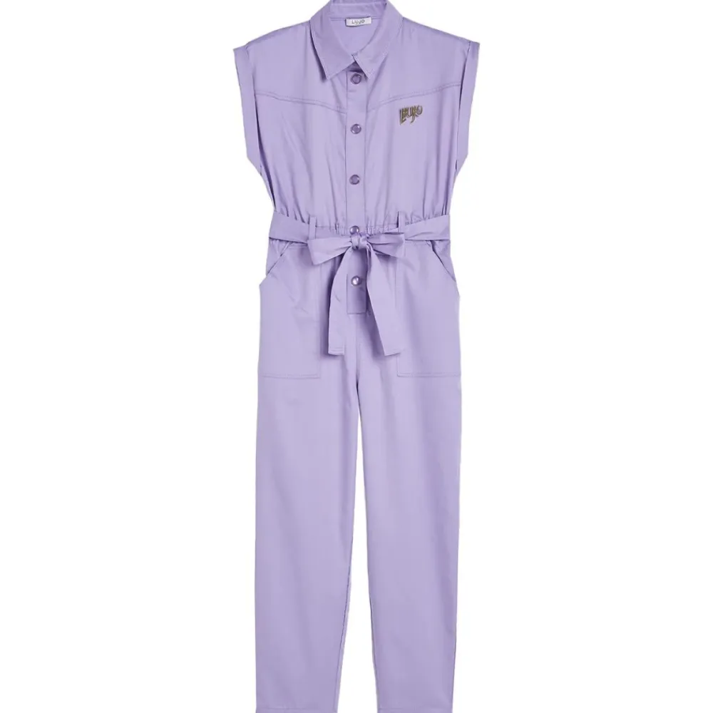 Jumpsuits<Liu Jo Skjortekjole med knaplukning foran og tone-i-tone bælte Lilla