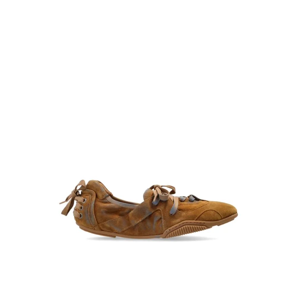 Sneakers<Acne Studios Sko i ruskind med snørebånd Brun