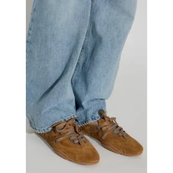Sneakers<Acne Studios Sko i ruskind med snørebånd Brun